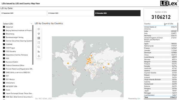 NOV Leis Issued By LOU And Country Map View