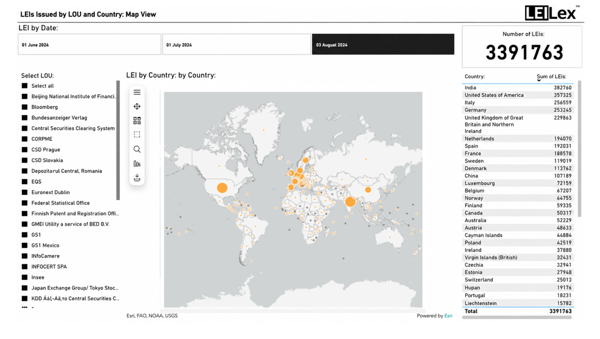 2026 Aug Leis Issued By LOU And Country Map View